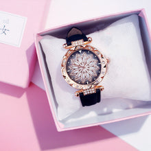 Load image into Gallery viewer, Women Starry Sky Watch Luxury Rose Gold Diamond Watches Ladies Casual Leather Band Quartz Wristwatch Female Clock zegarek damski